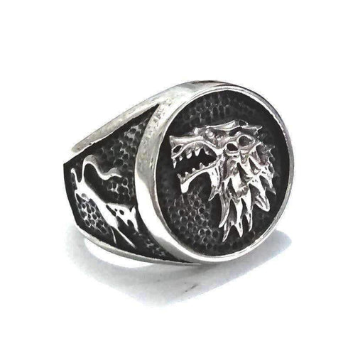 Bague Loup pour Homme (Acier)